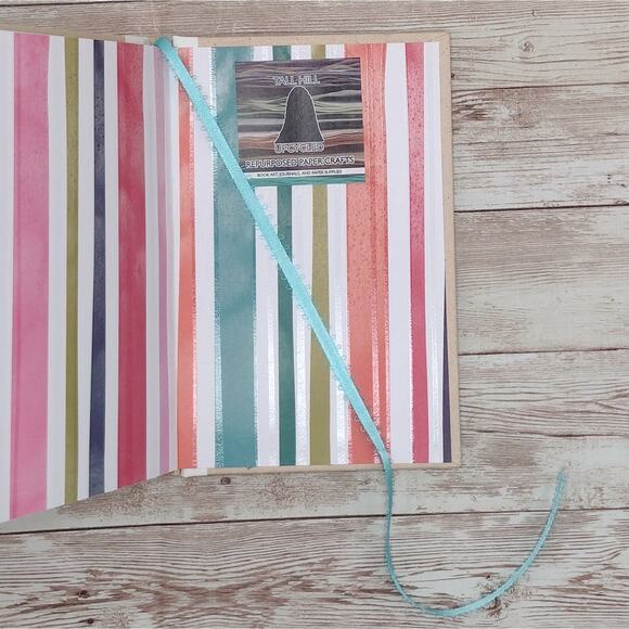 Beige Vintage Book Journal, Blank Book Journal, Recycled Journal - Picture 4 of 6